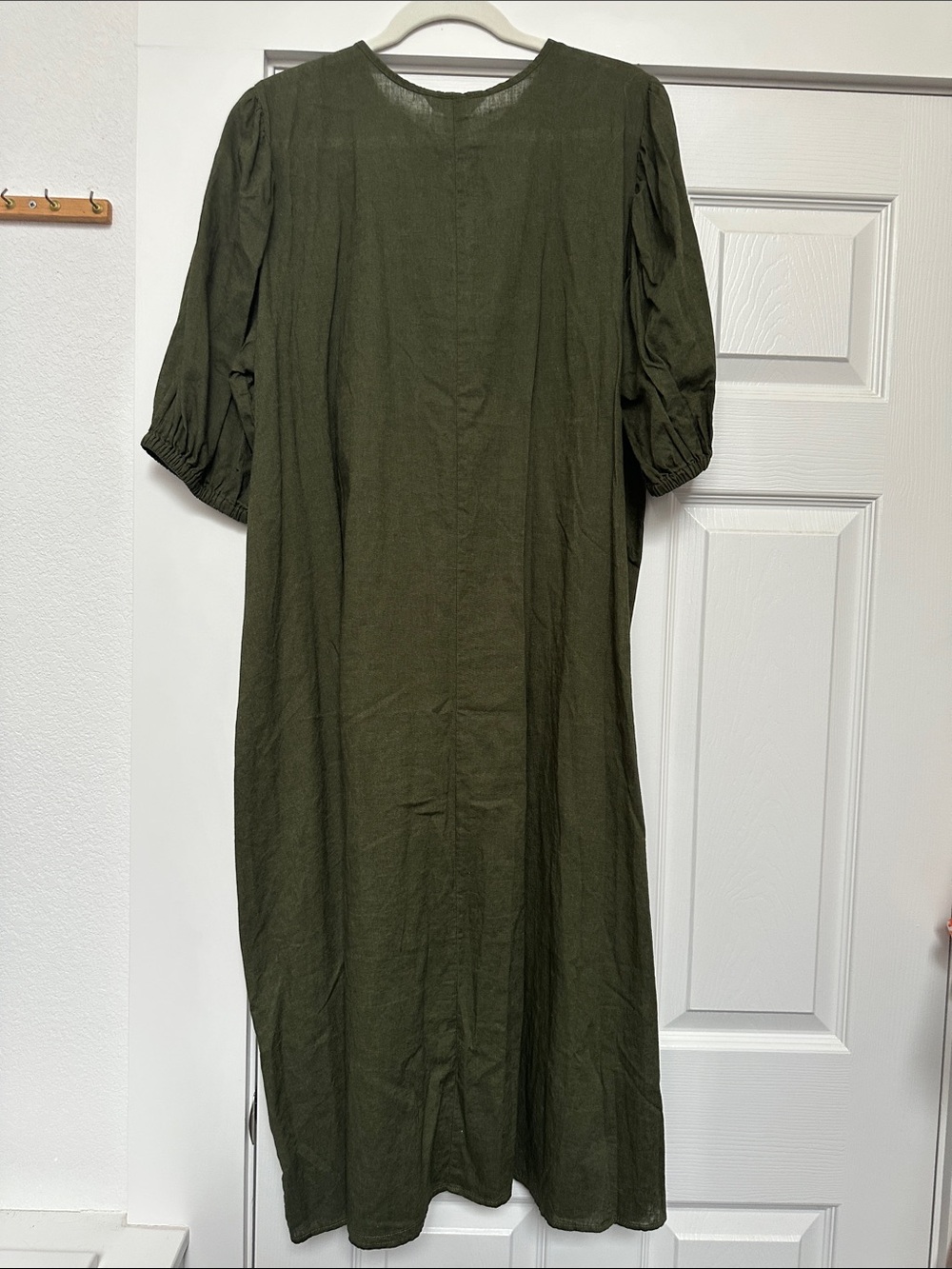 H&M Olive Tie-Front Linen Dress - Picture 4 of 4